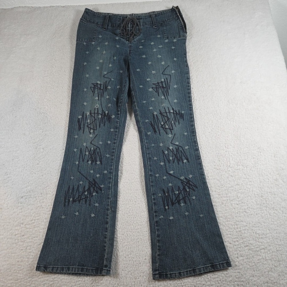 Woman‎ Jeanology Collections Light Wash Jeans Size 10 Boot Cut Embroidered
